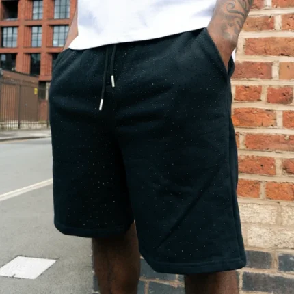 VYBES Rhinestone Cotton Shorts d