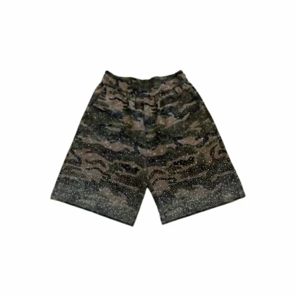 Vybes Rhinestone Camo Shorts