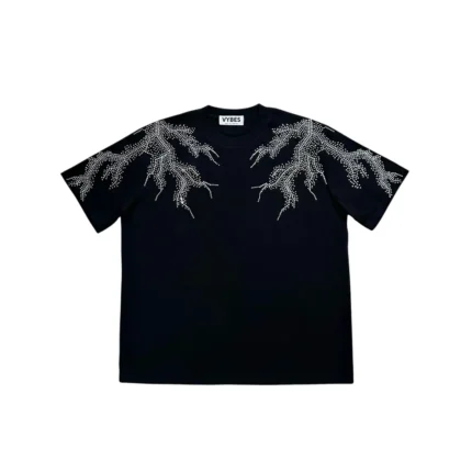 Vybes Rhinestone Lightning Tee